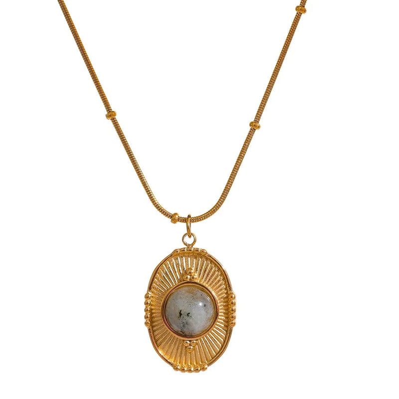 Boho & Mala 18k Gold / Stainless Steel Pendant Necklace