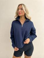 Carter Classic Zip Front Sweat - Midnight