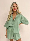 Lounge Linen Shirt - Olive