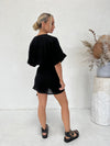 Blair Linen Wrap Dress - Black