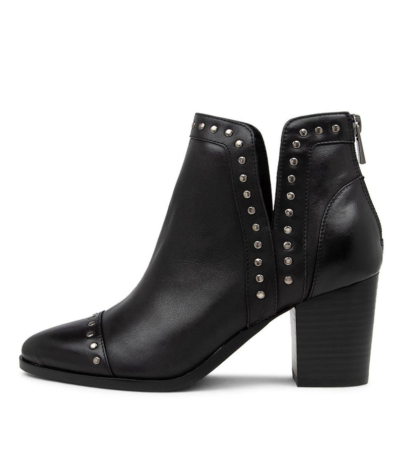 Tayla Ankle Boot - Black Leather - Django & Juliette