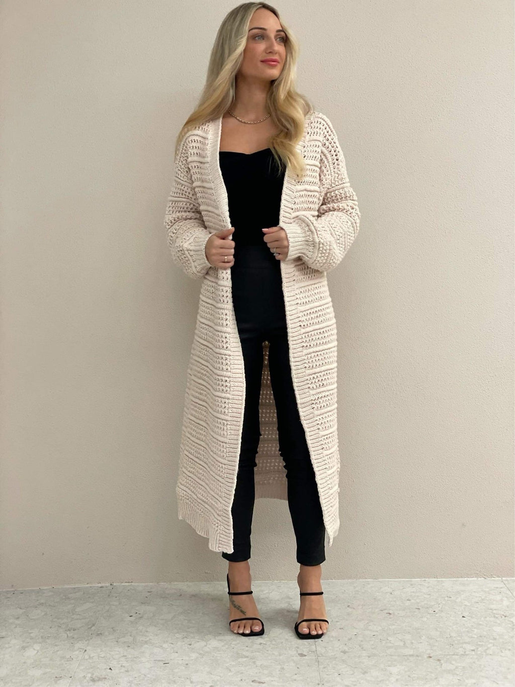 Charity Long Knit Cardi - Winter Waite