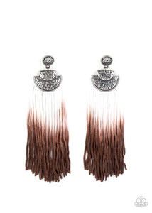 Paparazzi Earring - DIP It Up - Brown - New Release