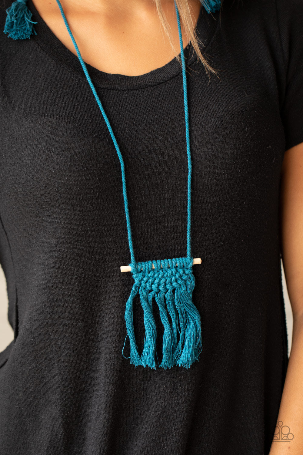 Paparazzi Necklace - Between You and MACRAME - Blue -New Release