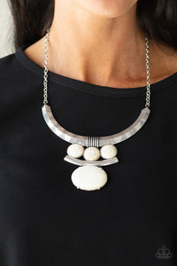 Paparazzi Necklace  - Commander In CHIEFETTE - White