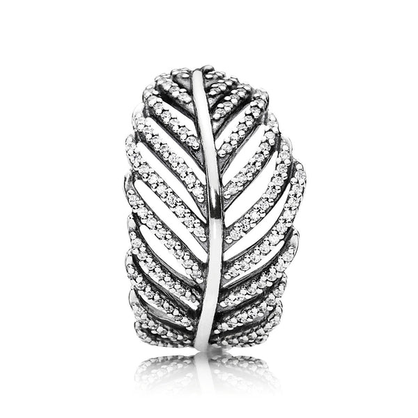 Authentic Pandora Light as a Feather Ring #180886CZ-56 Size 7.5 | eBay