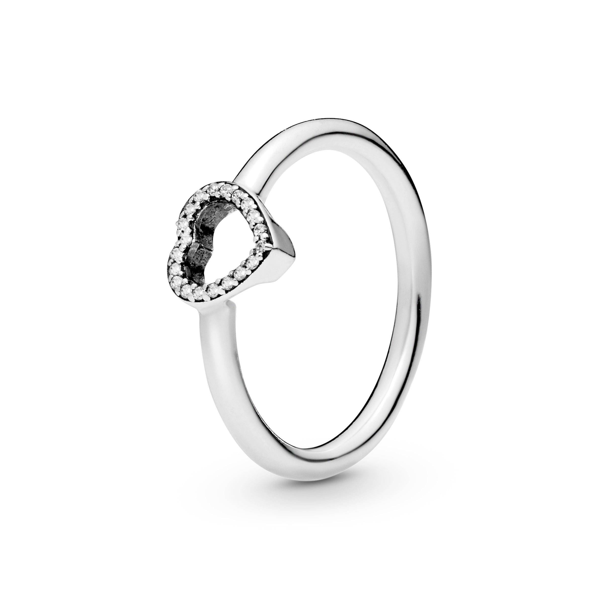 Heart silver ring with clear cubic zirconia – Pandora Jordan