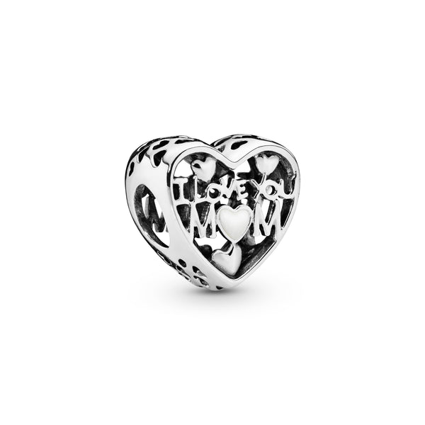 Mum heart silver charm with pink cubic zirconia – Pandora Jordan