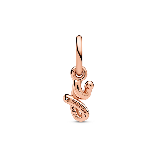 Pandora Letter V Script Alphabet Dangle Charm | Rose Gold-Plated