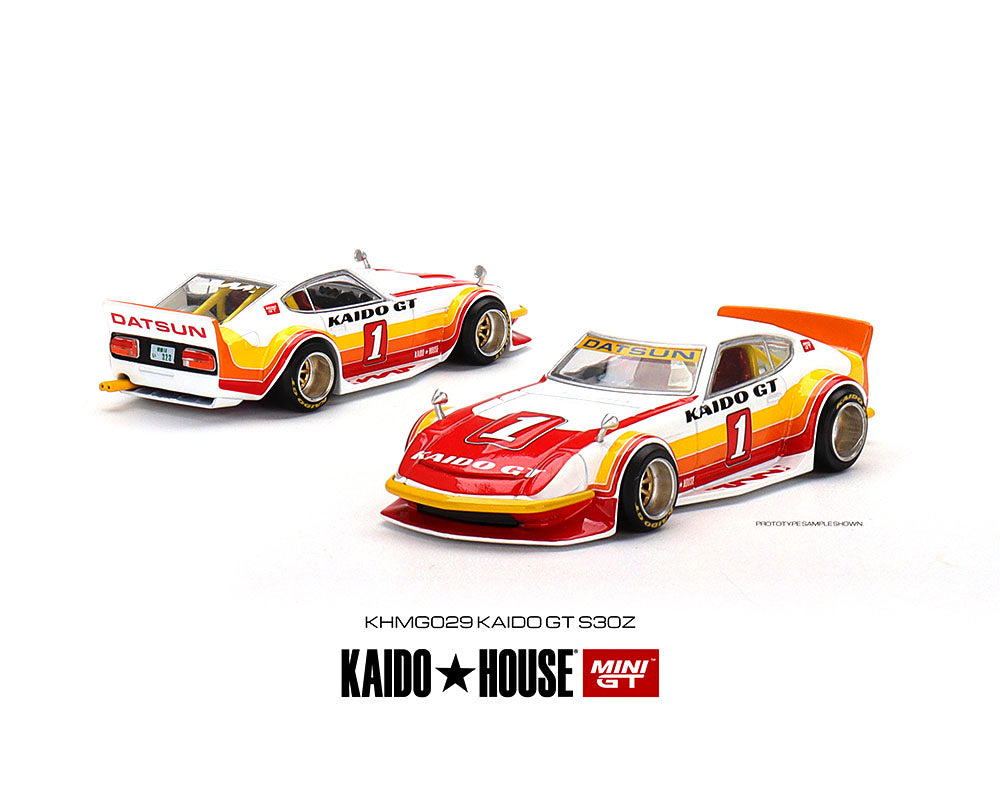 (Preorder) Kaido House x Mini GT 1:64 Datsun KAIDO Fairlady Z Kaido GT V1 Red With White Limited Edition