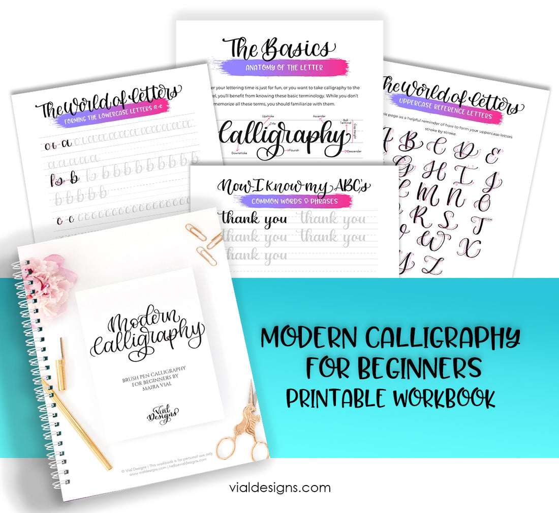 Workbook #2 Lowercase Alphabet (Miniscule) Modern Calligraphy Workbook for  Large Markers - Chocolate Musings