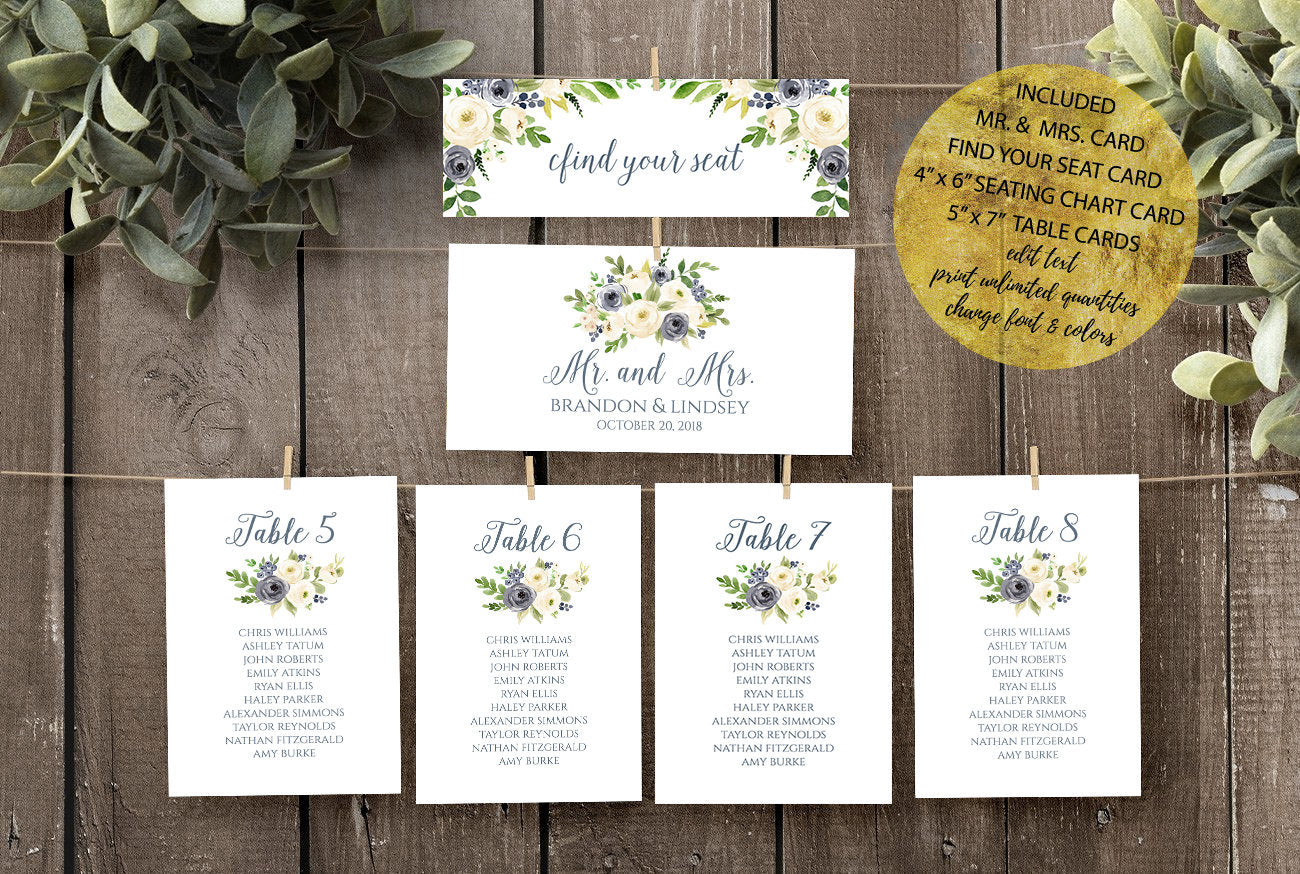 Wedding Seating Chart Cards