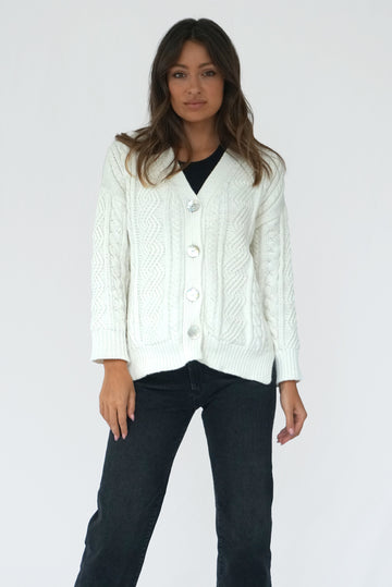 kartoffel Adskillelse plade Sustainable & Ethical Handknit Cable-Knit Cotton Cardigan: the Kennedy -  Paneros Clothing