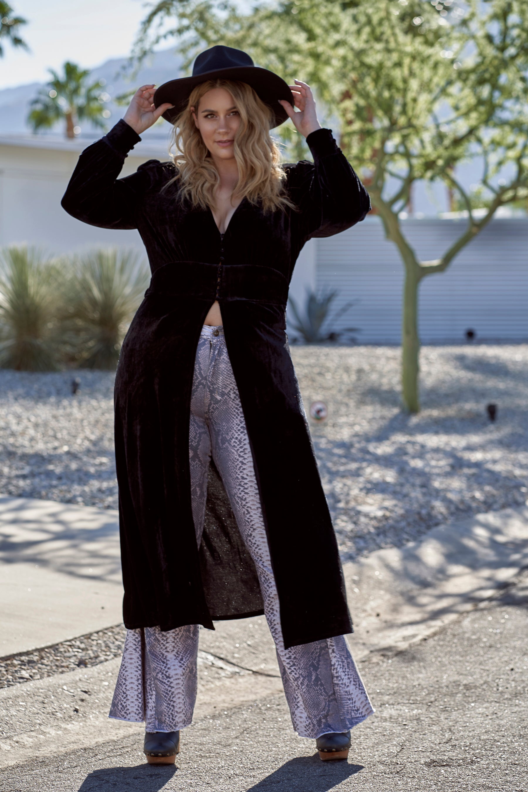 maxi velvet coat