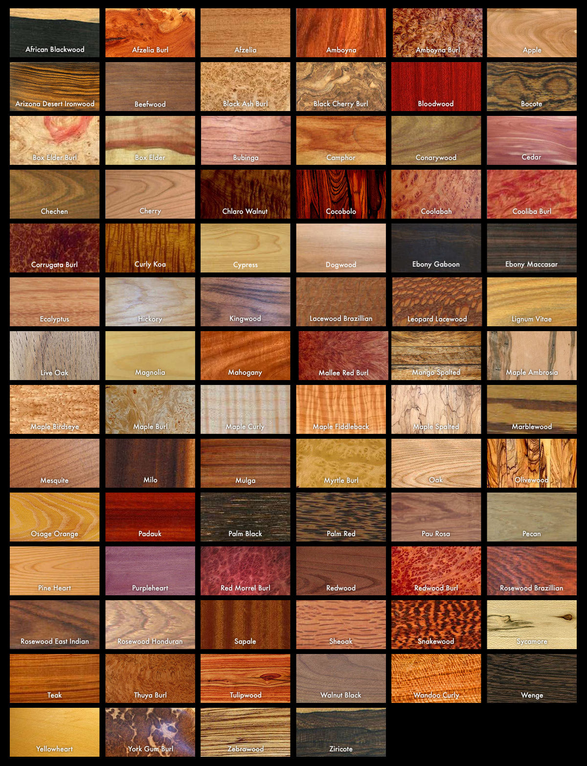 A preview of wood selection.