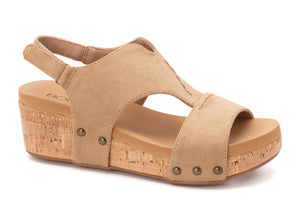 Refreshing Wedge by Corkys in Camel Suede - Tink's Clothing Boutique - Camel Wedges