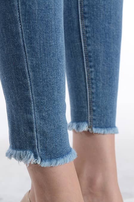 just black jeans frayed hem