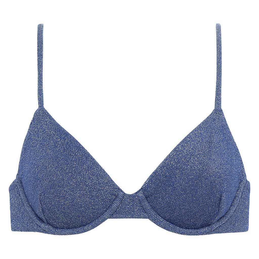 Wild Fable Women's Smocked Bralette Bikini Top Blue Size Medium (8-10)