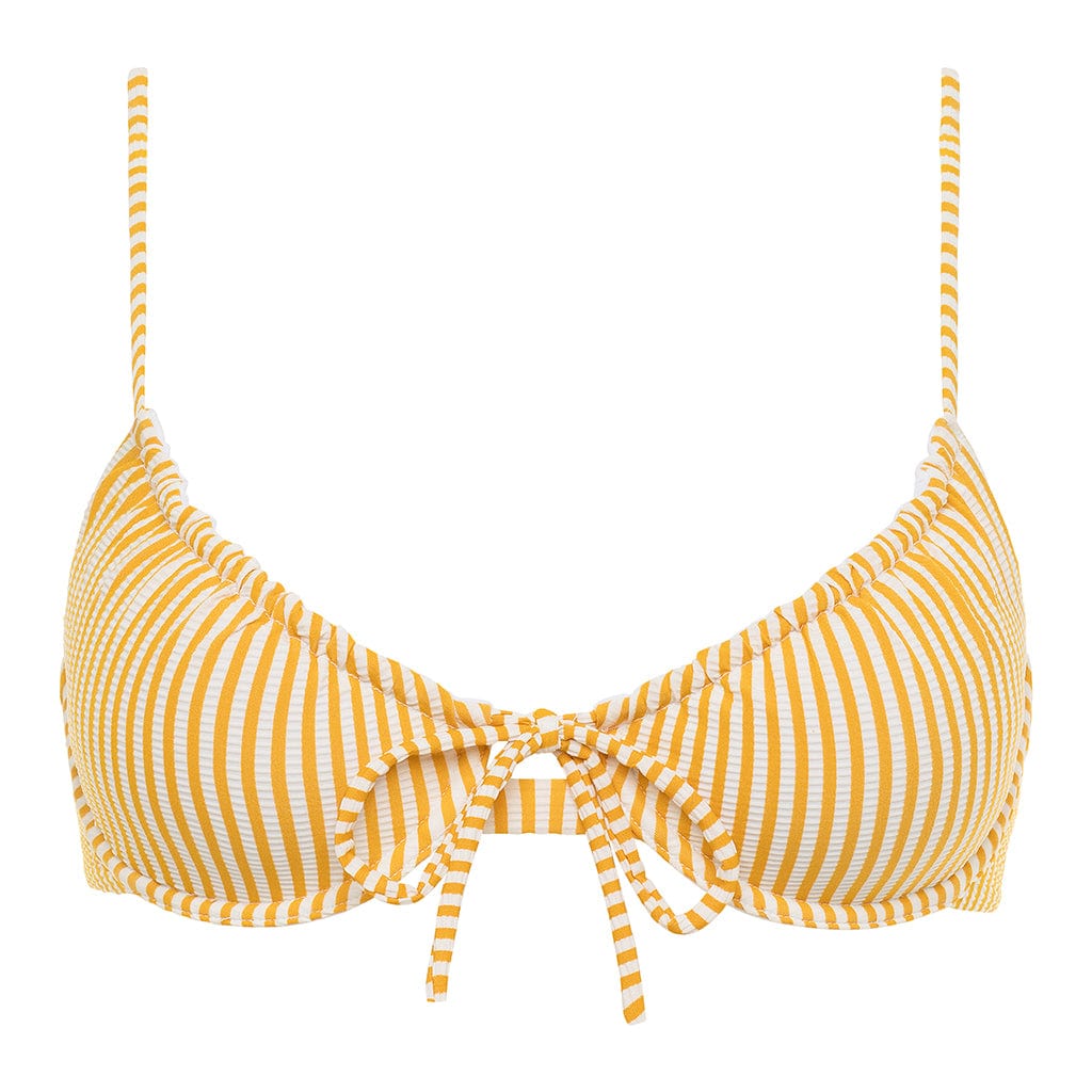 Canary Stripe Paula Tie-Up Bikini Bottom