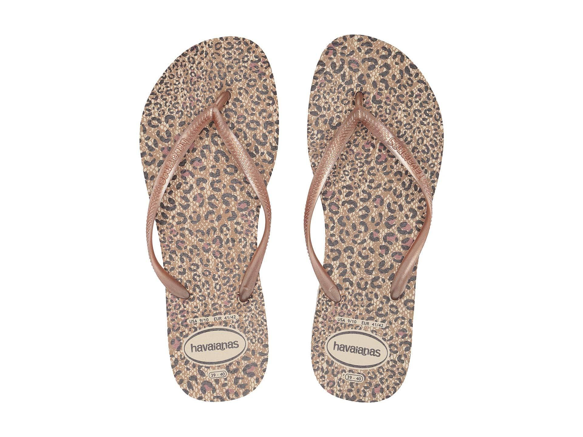 Beige/Rose Gold Animal Slim Sandals 