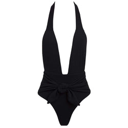 Montce – Black Rib Tropez Tie-Up One-Piece | Montce Swim