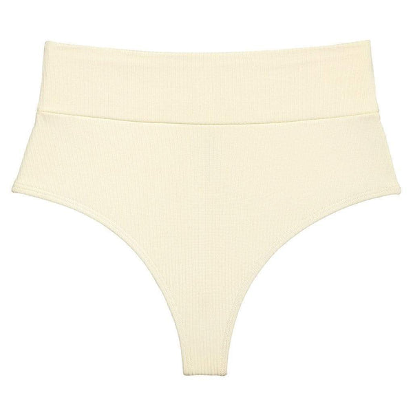 Montce – Cream Rib High Rise Bikini Bottom | Montce Swim