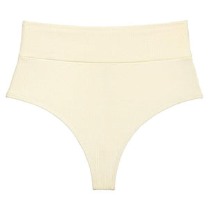 Cream Rib AC High Rise Bikini Bottom | Montce Swim