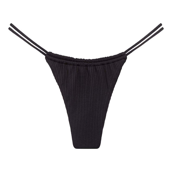 Montce Black Rib Brasil Bikini Bottom Black Bikini Montce Swim