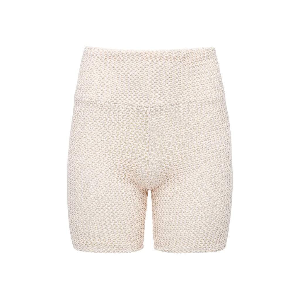 Montce Bone Crochet Midi Bike Short White Shorts Montce Swim