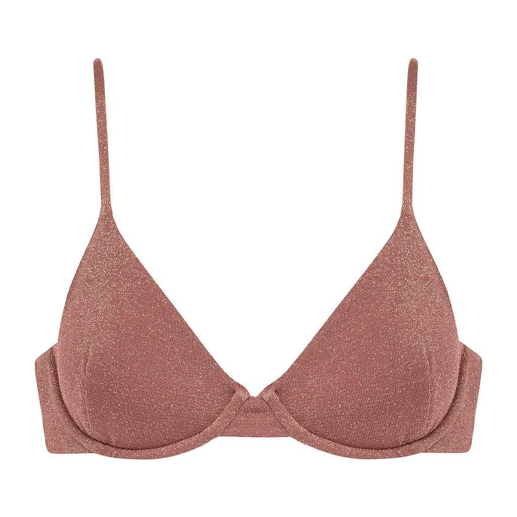 EYE CATCHING Bralette Bikini Top - Mauve mist