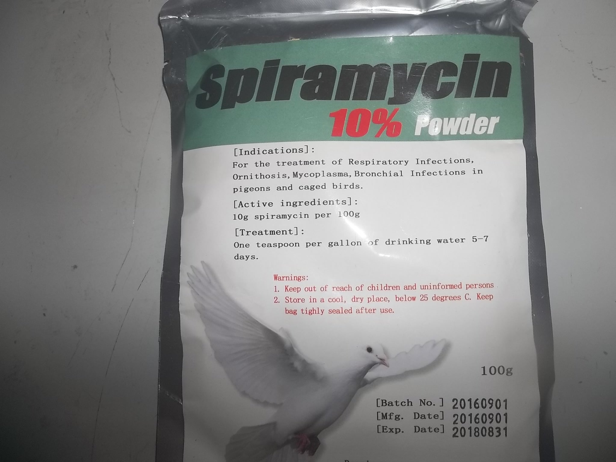 Pigeon Supplies Plus Spiramycin 10 Pdr 100 Grams