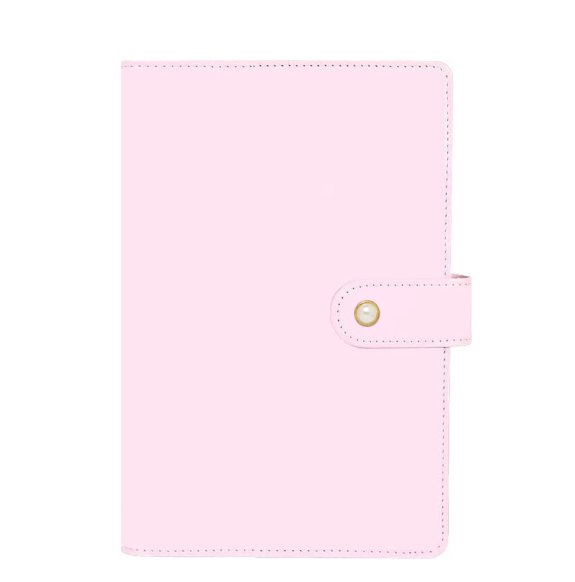 A5 Saffiano Leather Planner Blush Pink Agenda, Ringbound, 30mm