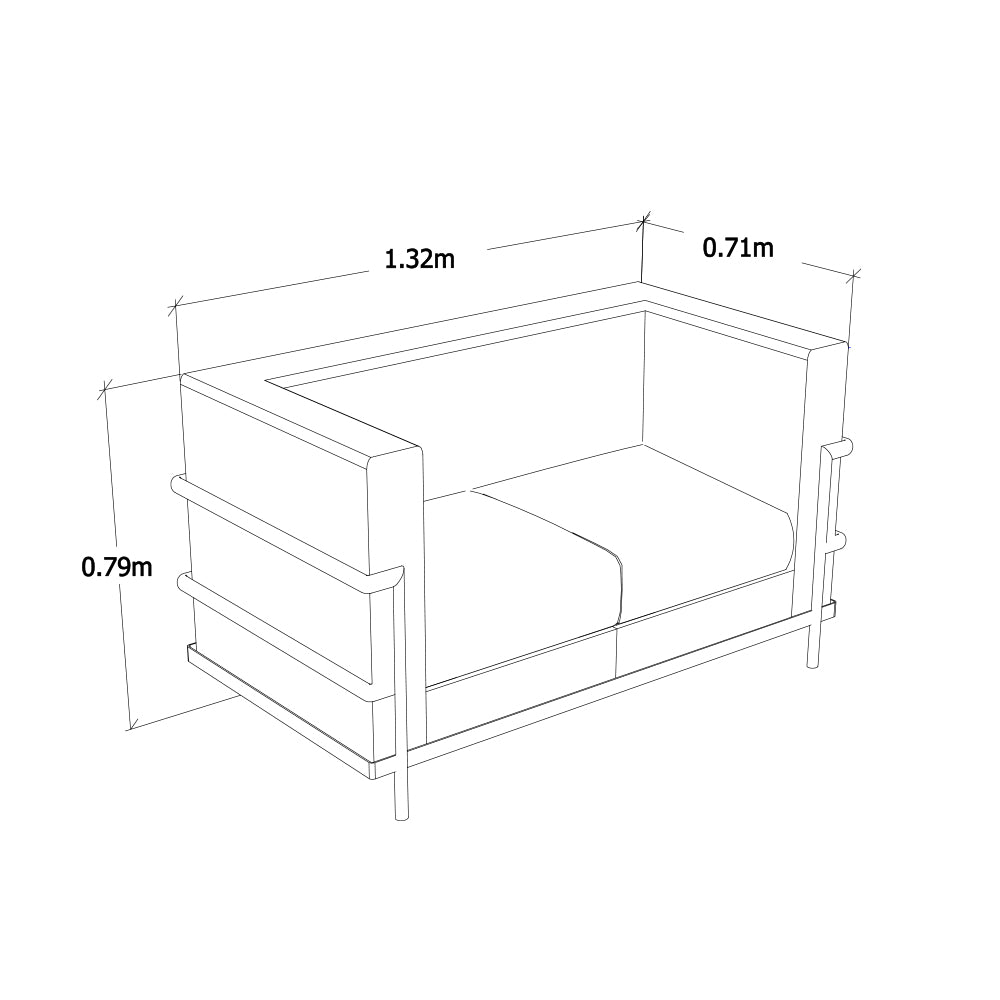 Medidas de un sofa de 2 plazas