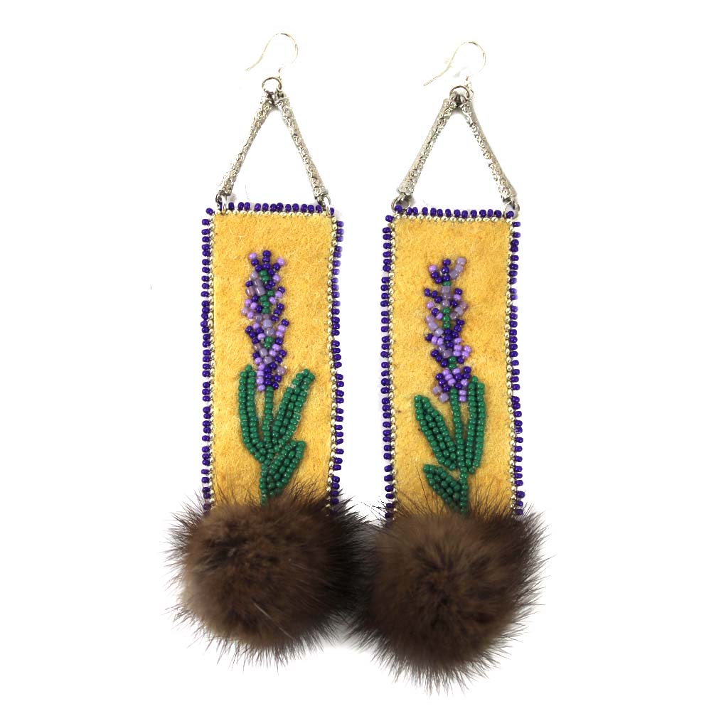 Tammy Wood Lavender and Mink Earrings