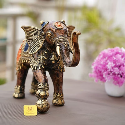 Dhokra Art Vintage Door Pull Elephant Figure Brass Door 