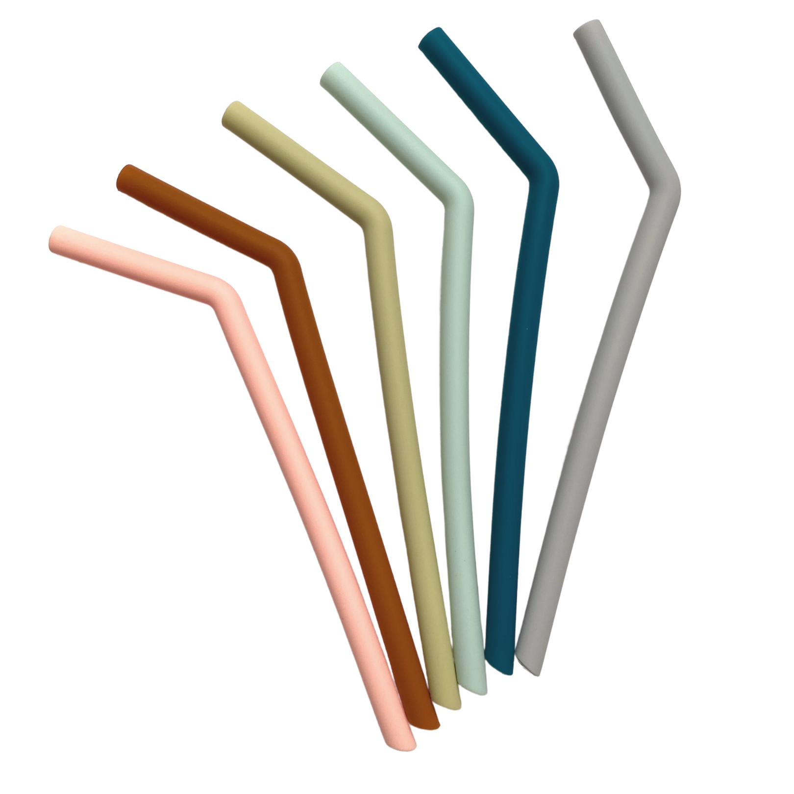 6 Set Reusable Silicone Straw - 10 Inch