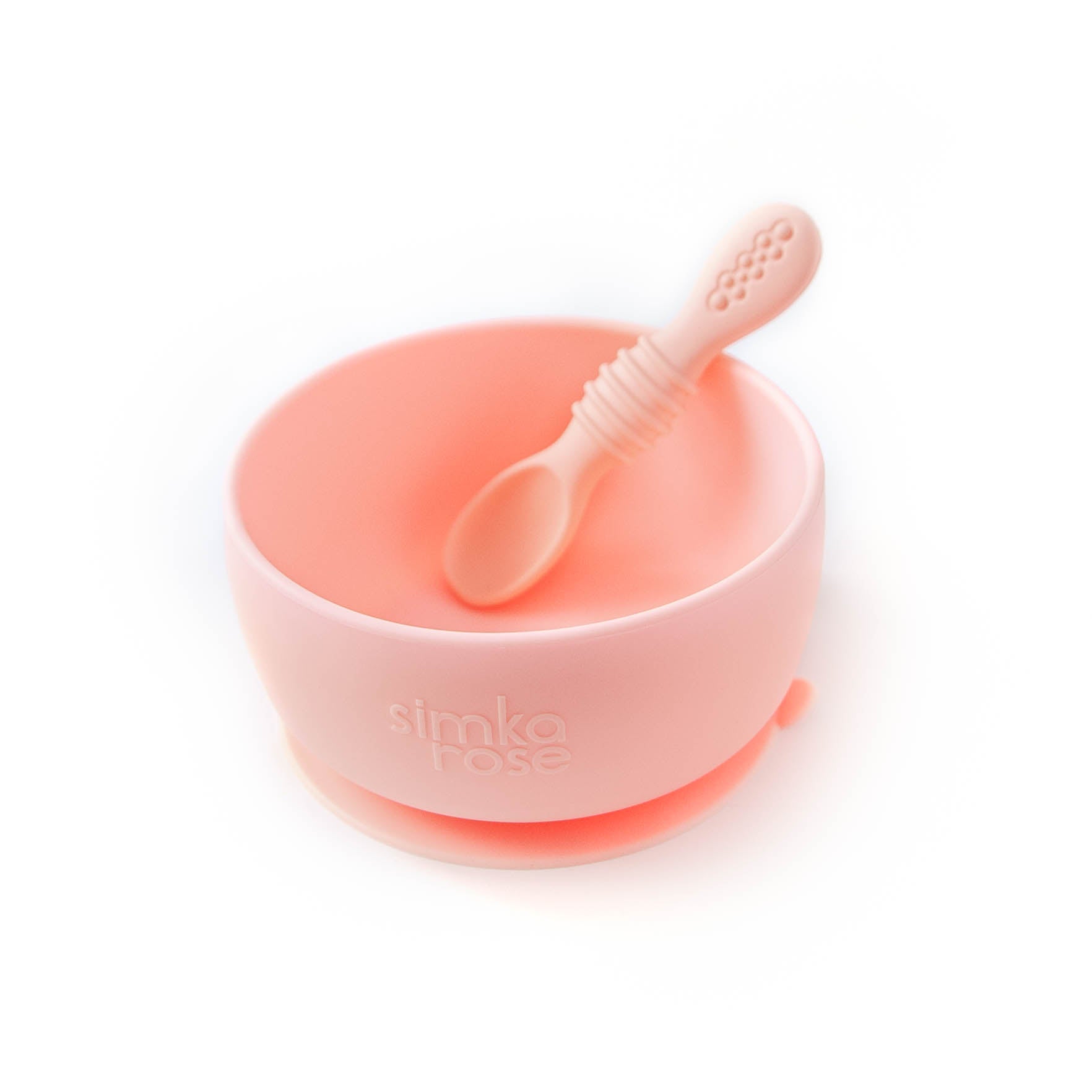 Baby Suction Bowl and Spoon Set - Peach