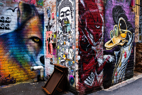 Street art in Hosier Lane, Melbourne, Australia