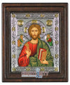 Christ Pantocrator (Silver - Engraved icon - D Series)-Christianity Art