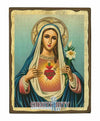 Immaculate Heart of Virgin Mary (Aged icon - SW Series)-Christianity Art