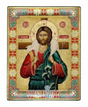 Jesus Christ Good Shepherd (Russian Style Engraved icon - SF Series)-Christianity Art
