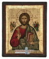 Jesus Christ Pantocrator (Engraved old - looking icon - S-EW Series)-Christianity Art