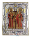 Saints Constantine and Helen (Silver icon - G Series)-Christianity Art