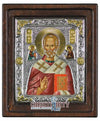 Saint Nicolaos (Silver - Engraved icon - D Series)-Christianity Art