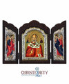 Saint Nicolaos (Triptych - Silver icon - T Series)-Christianity Art
