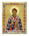 Saint Spyridon (Russian Style Engraved icon - SF Series)-Christianity Art