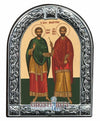 Saints Anargyroi (Metallic icon - MC Series)-Christianity Art