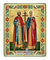 Saints Constantine and Helen (Russian Style Engraved icon - SF Series)-Christianity Art