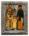 Saints Raphael Nicolaos and Irene (Silver icon - G Series)-Christianity Art