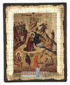 The Birth of Jesus Christ (Engraved old - looking icon - S-EW Series)-Christianity Art